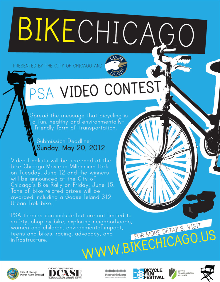 Finalists will be shown at the Bike Chicago Movie in Millennium Park on